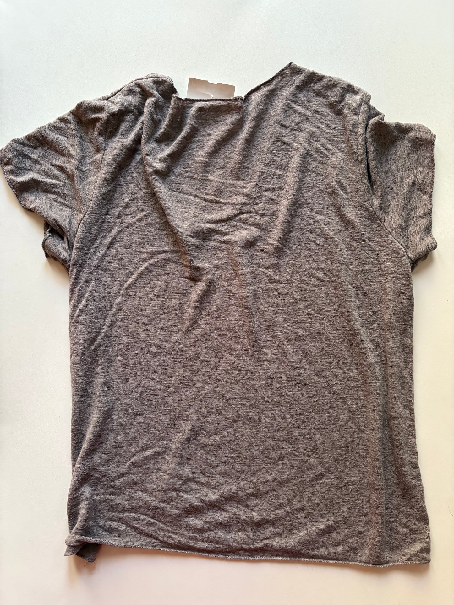 Top Short Sleeve By Wasabi In Taupe, Size: L