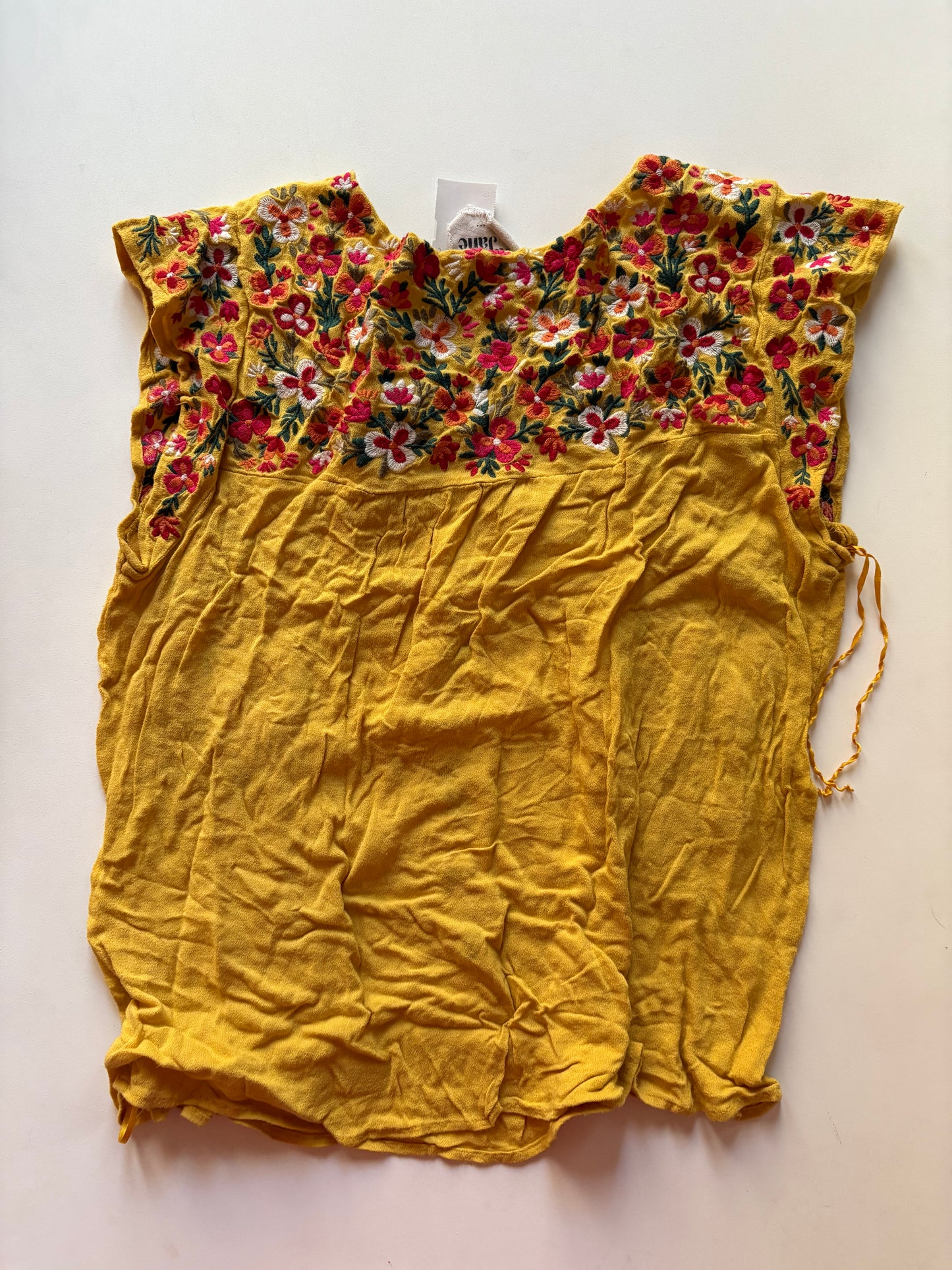 Top Short Sleeve By Savanna Jane In Yellow, Size: L