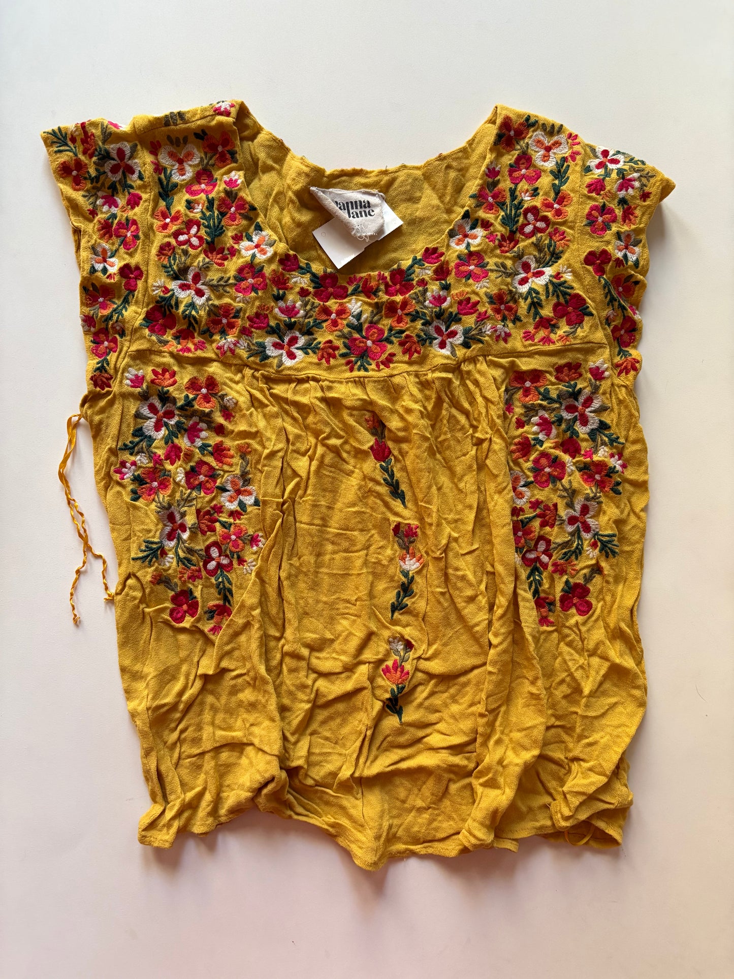 Top Short Sleeve By Savanna Jane In Yellow, Size: L