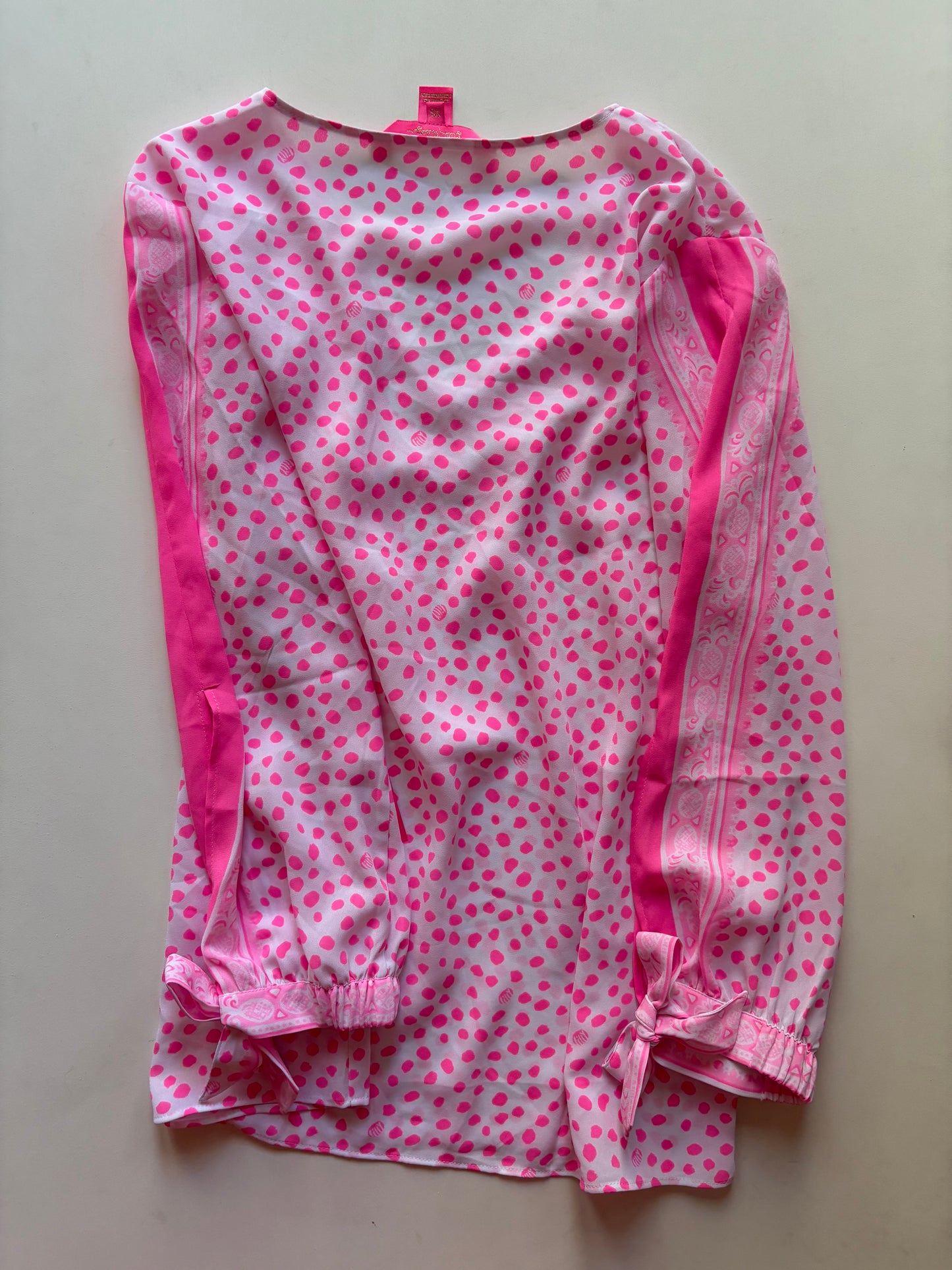 Blouse Long Sleeve By Lilly Pulitzer In Polkadot Pattern, Size: Xs