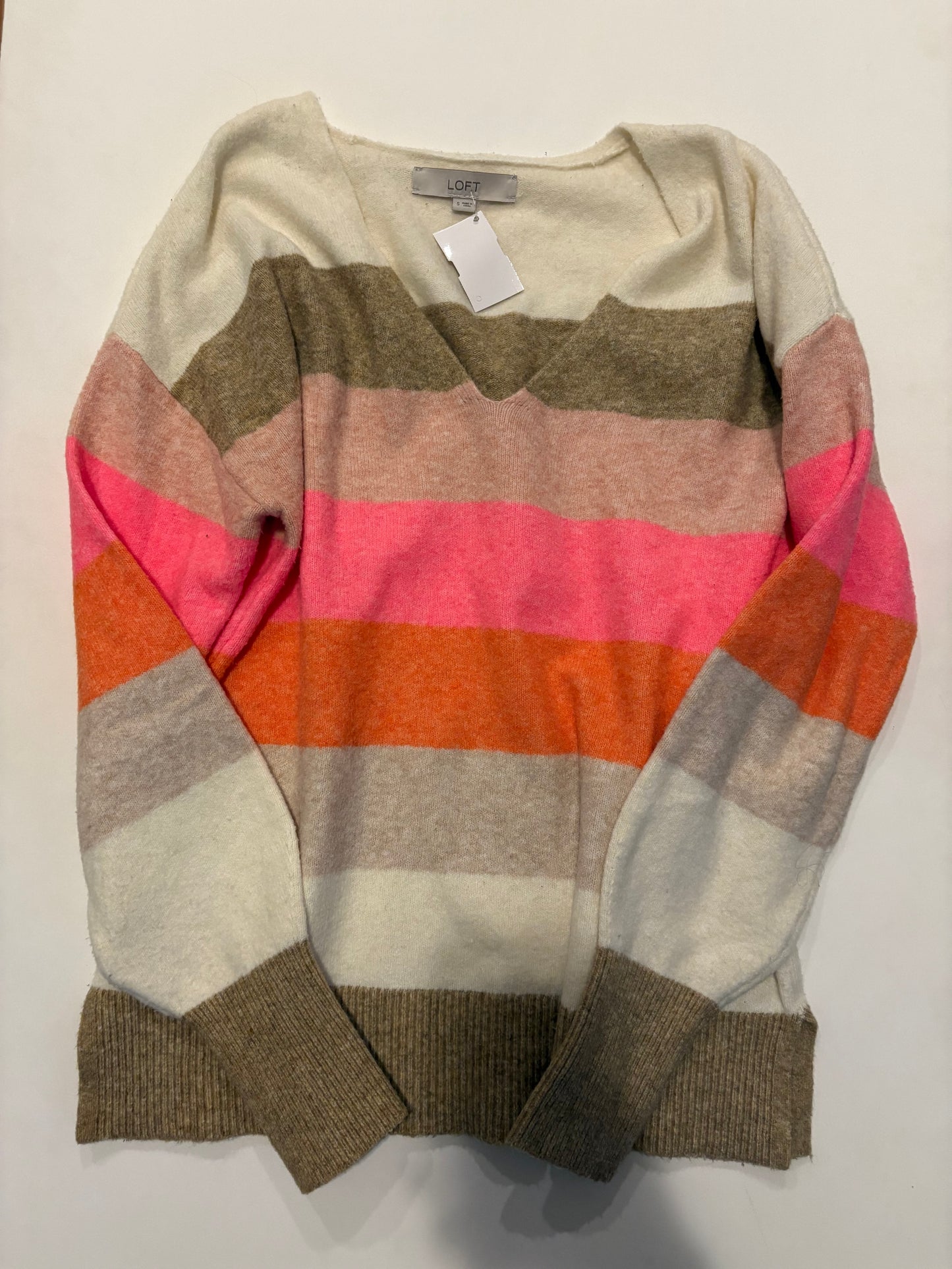 Sweater By Loft In Striped Pattern, Size: S