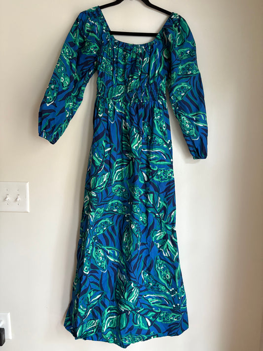 Dress Casual Maxi By Lilly Pulitzer In Blue, Size: Xs