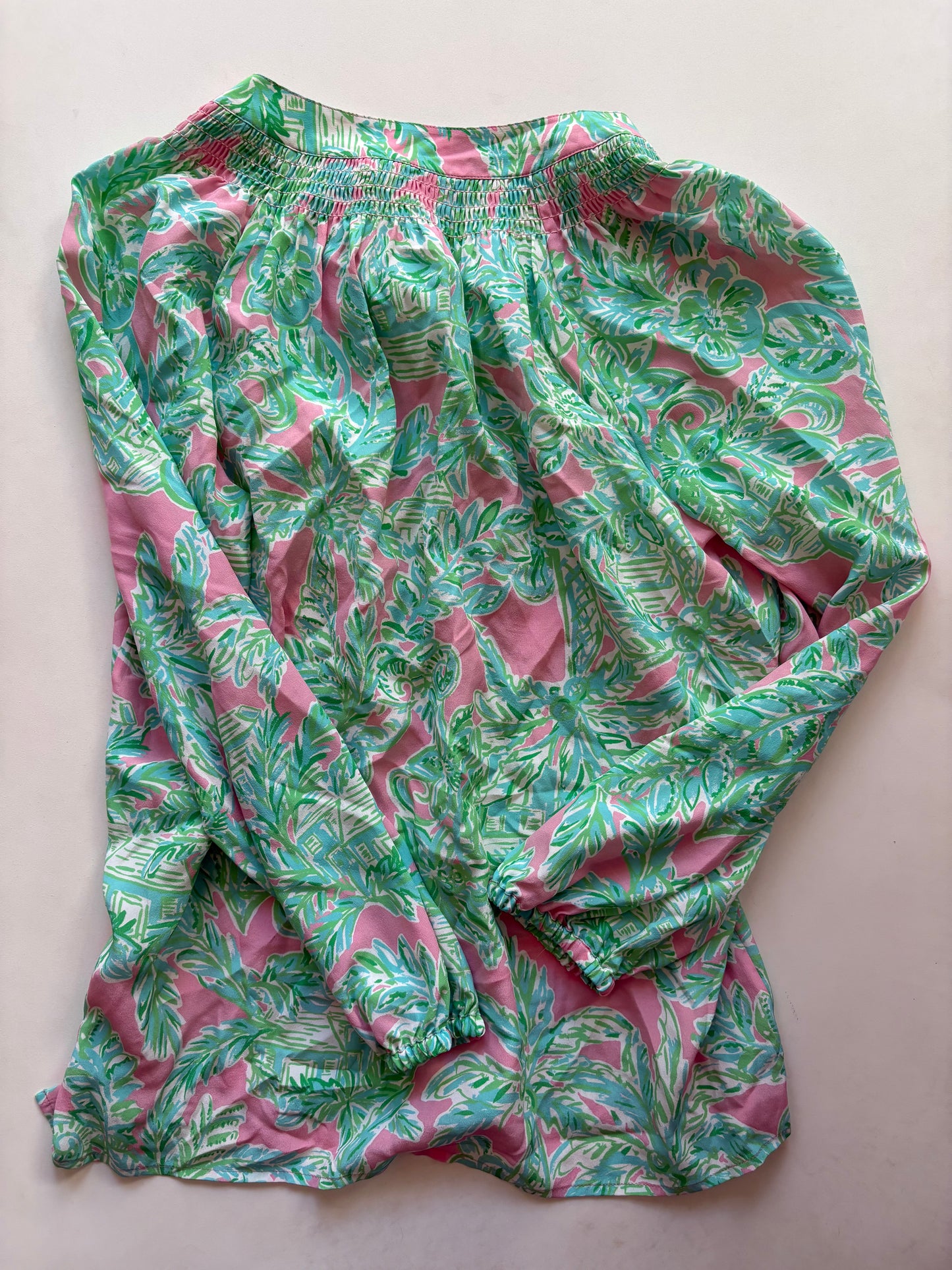 Blouse Long Sleeve By Lilly Pulitzer In Multi-colored, Size: S