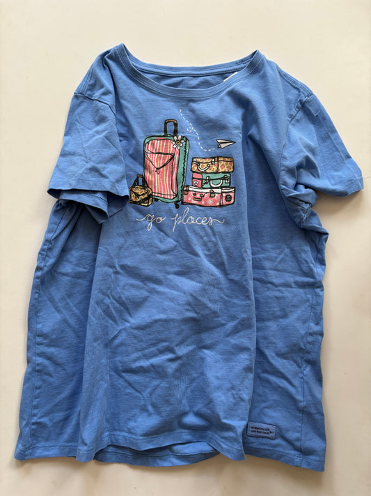 Top Short Sleeve By Life Is Good In Blue, Size: L