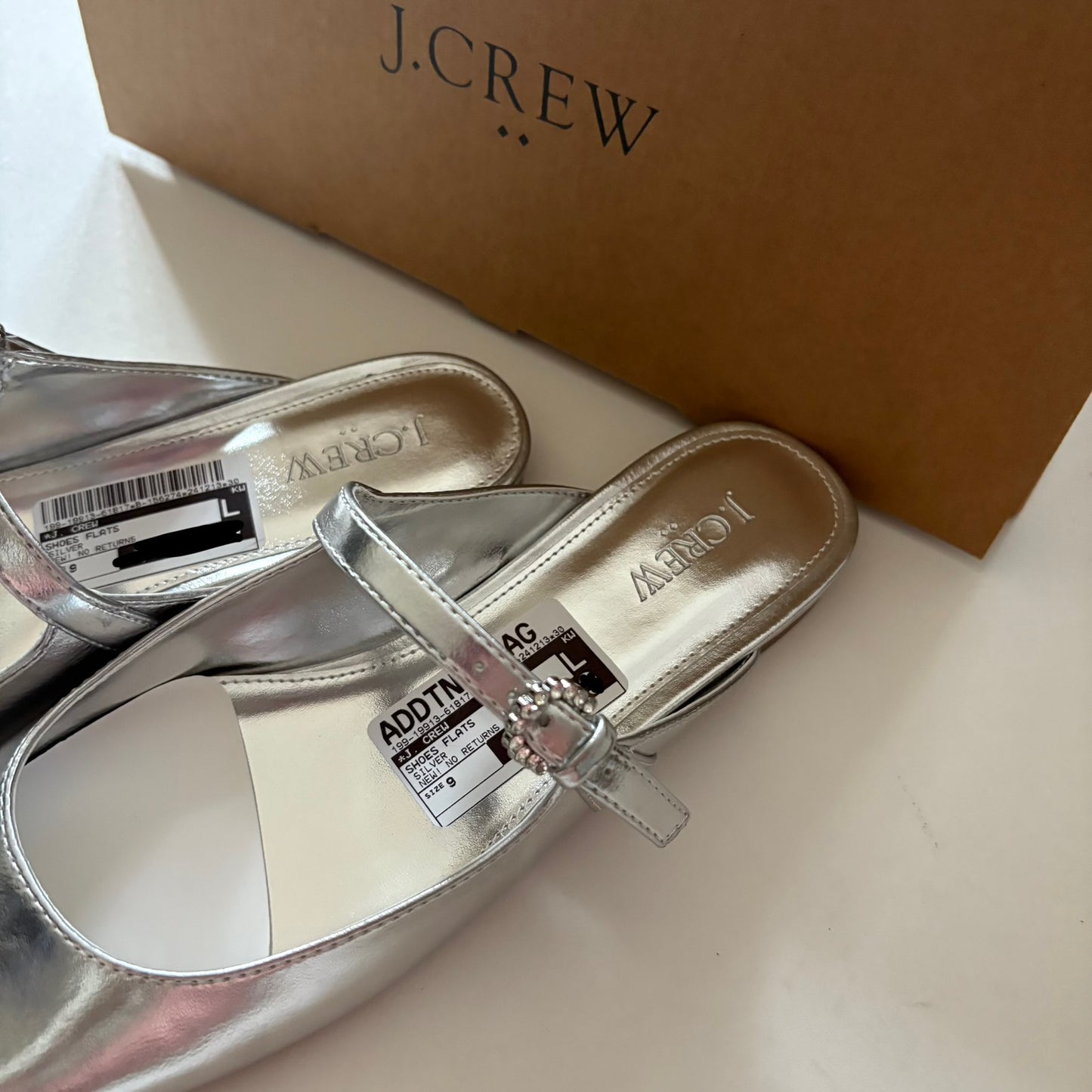 Shoes Flats By J. Crew In Silver, Size: 9