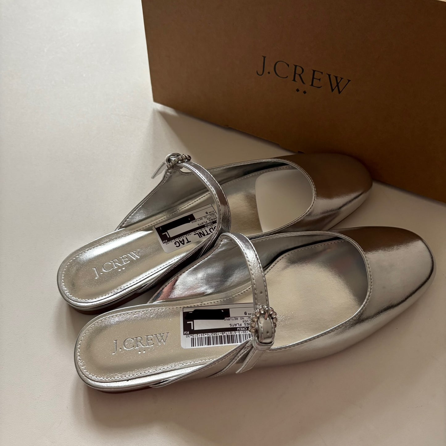 Shoes Flats By J. Crew In Silver, Size: 9