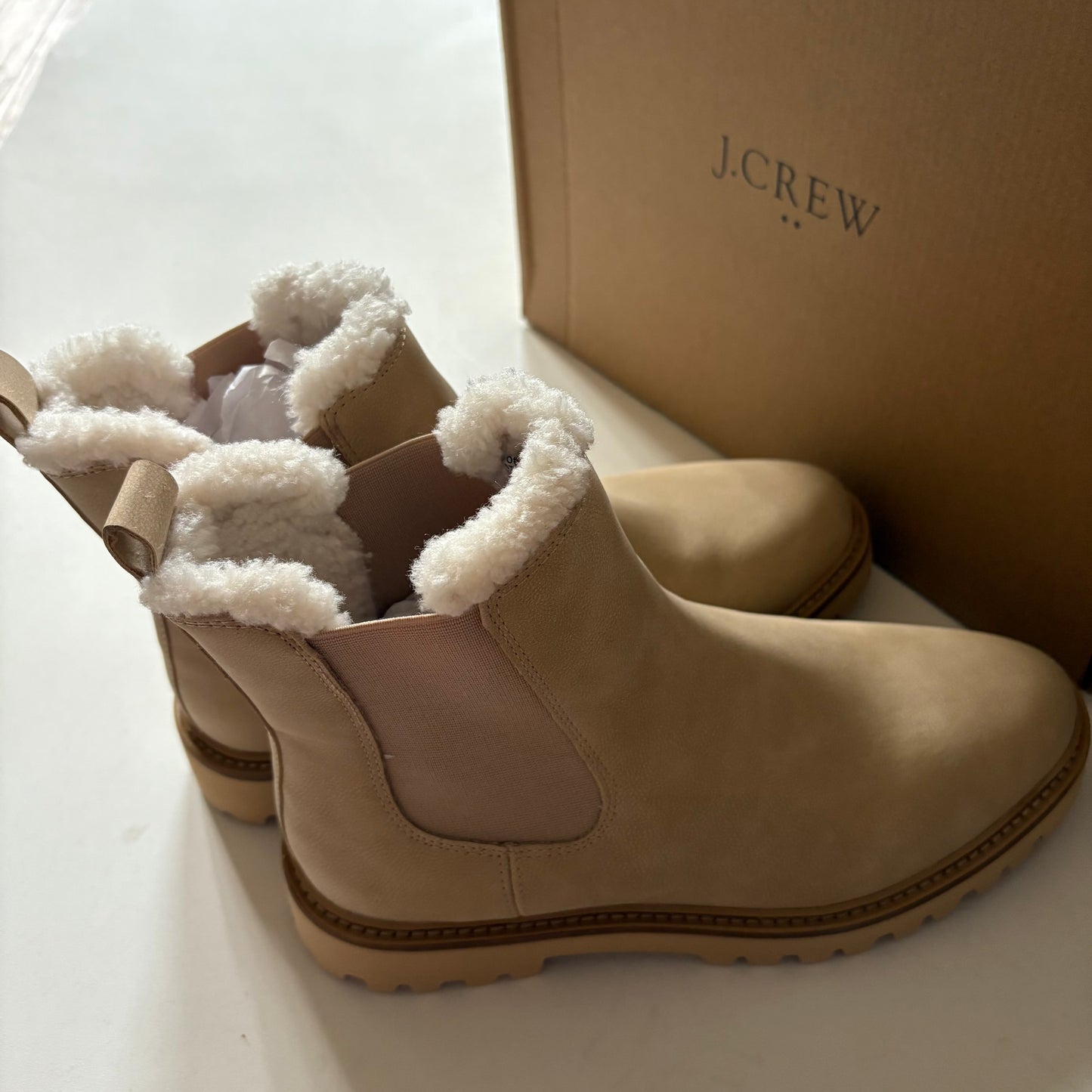 Boots Ankle Flats By J. Crew In Cream, Size: 9.5