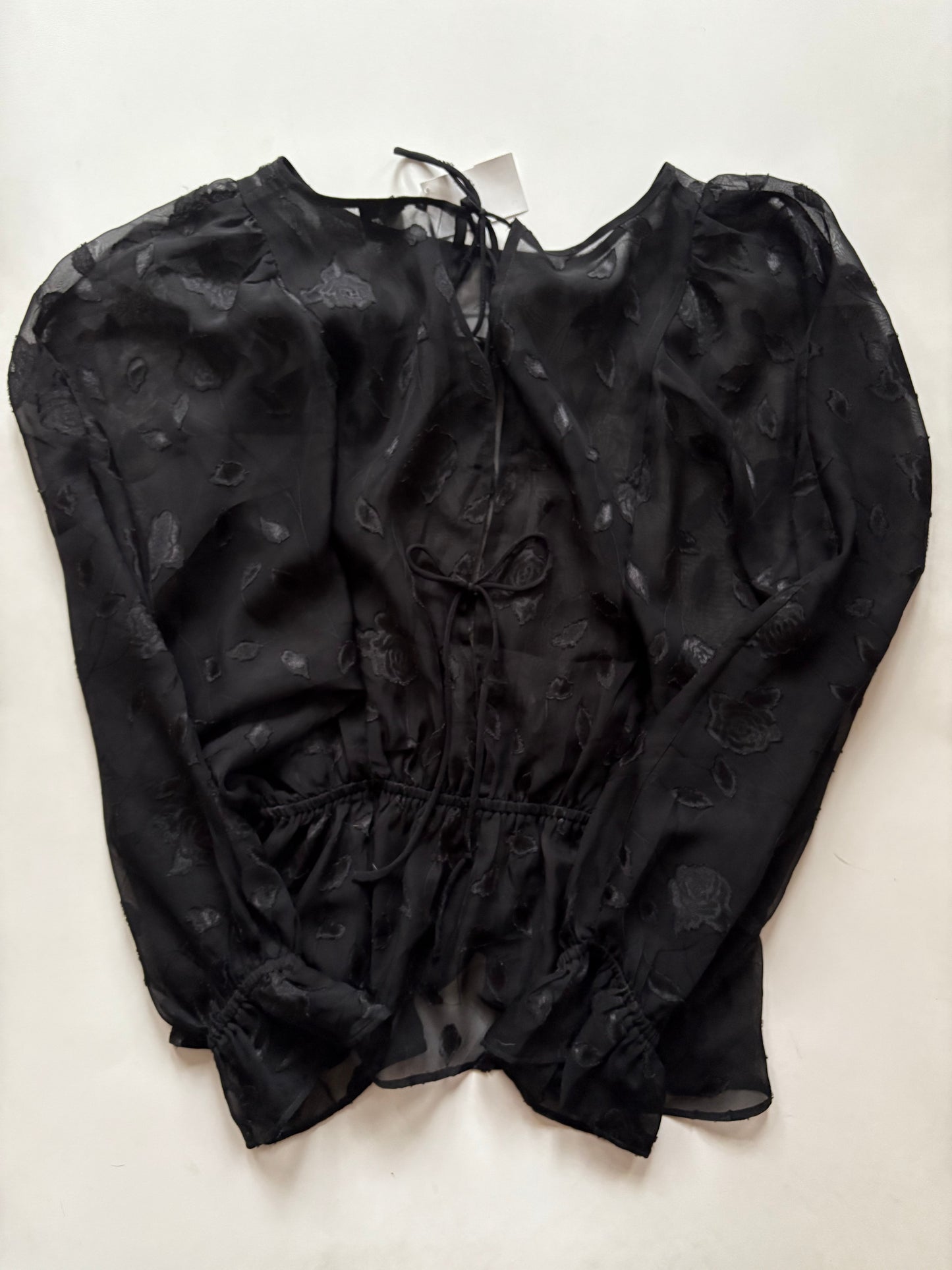 Blouse Long Sleeve By Express In Black, Size: S