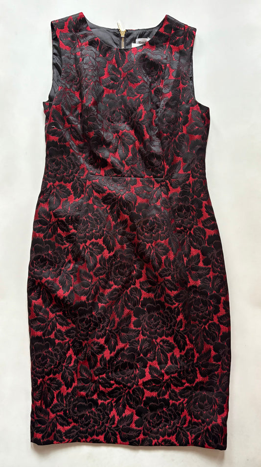 Dress Party Midi By Calvin Klein In Black & Red, Size: S