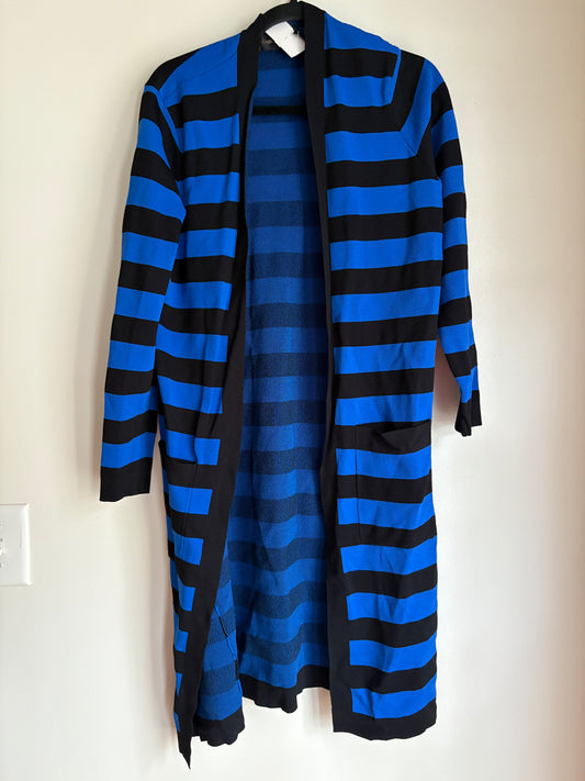 Sweater Cardigan By Gabrielle In Striped Pattern, Size: Xl