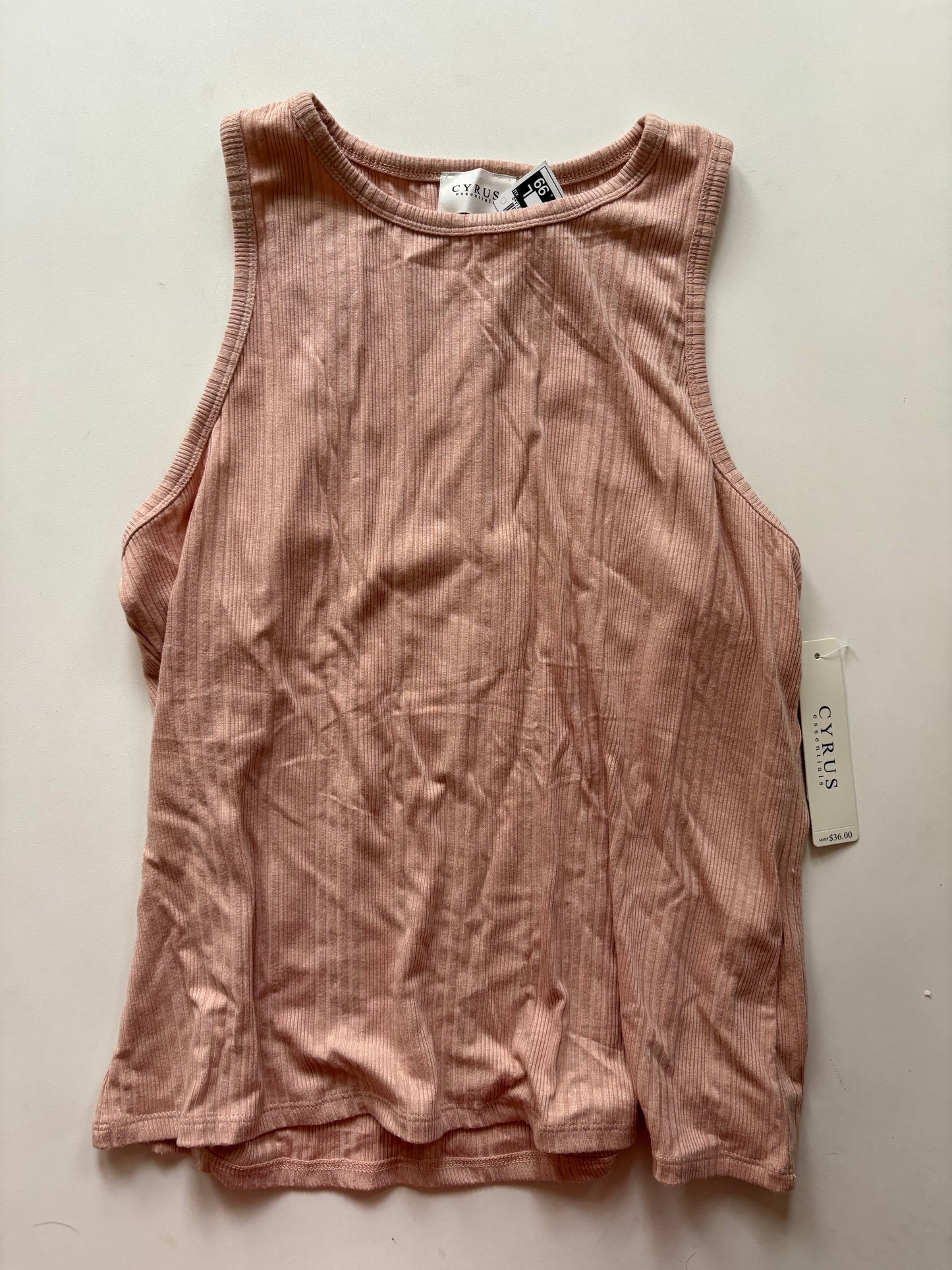 Top Sleeveless By Cyrus Knits In Peach, Size: L