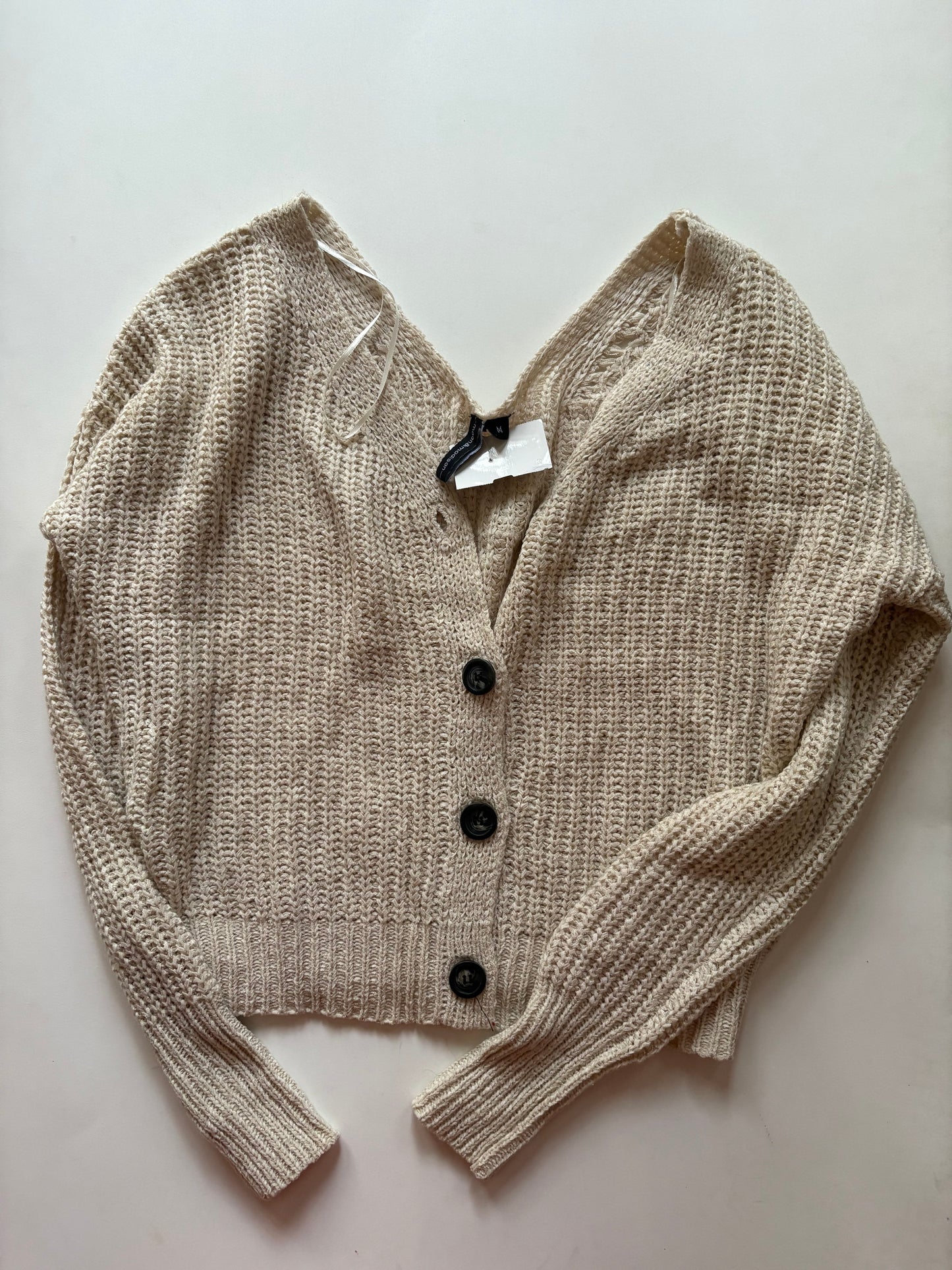 Sweater Cardigan By Moon & Madison In Cream, Size: M