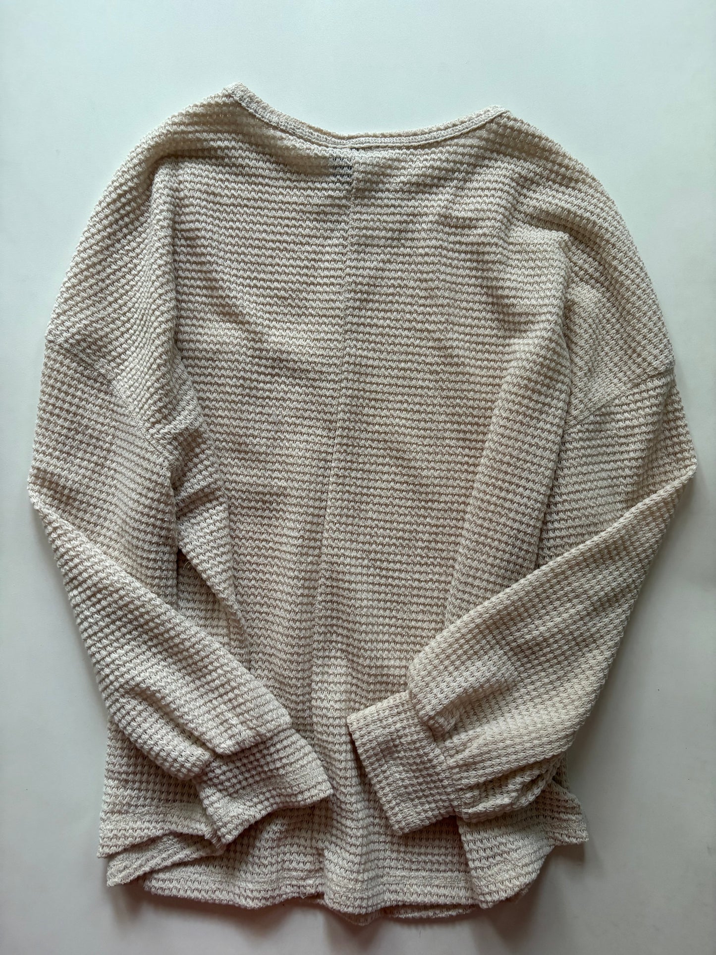 Top Long Sleeve By Emery Rose In Cream, Size: L