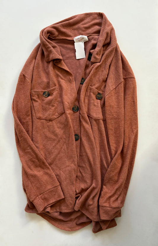 Top Long Sleeve By Fantastic Fawn In Brown, Size: S