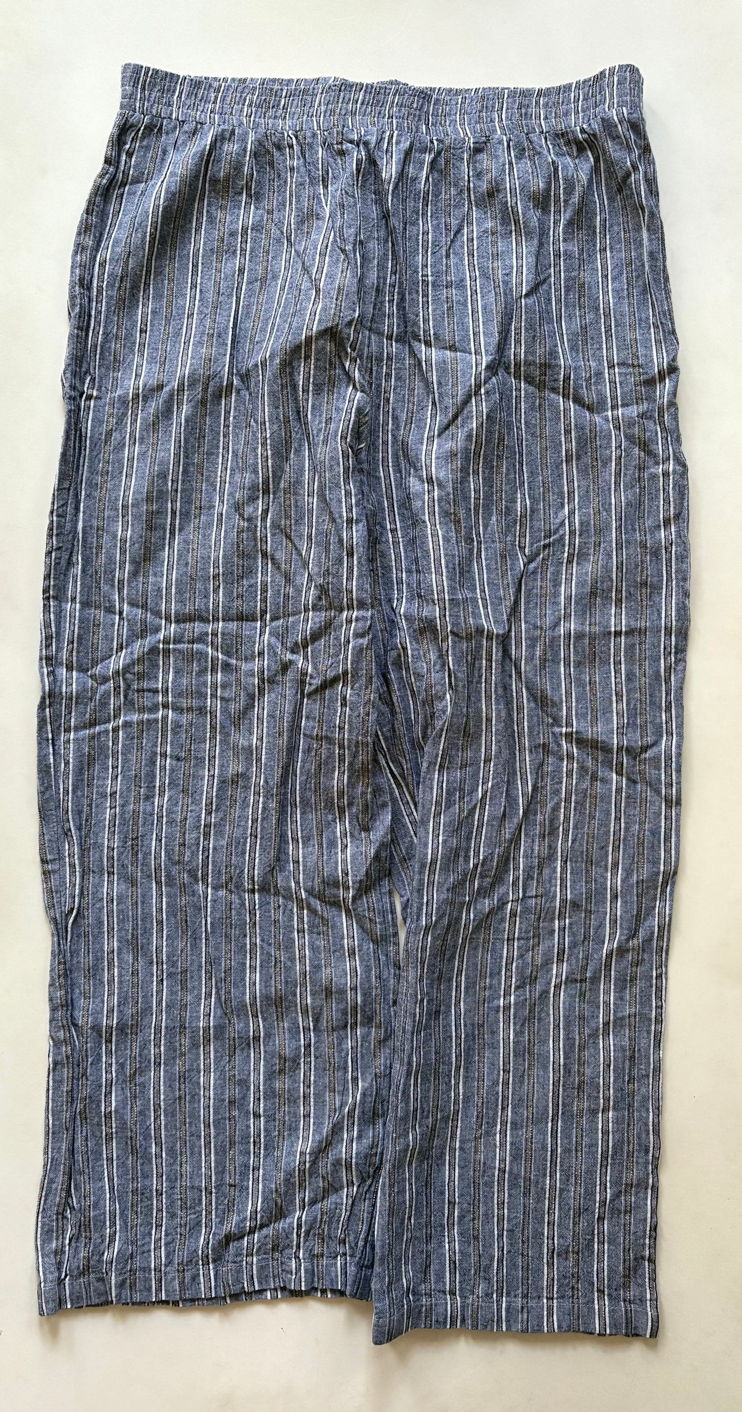 Pants Linen By Linda In Striped Pattern, Size: 12