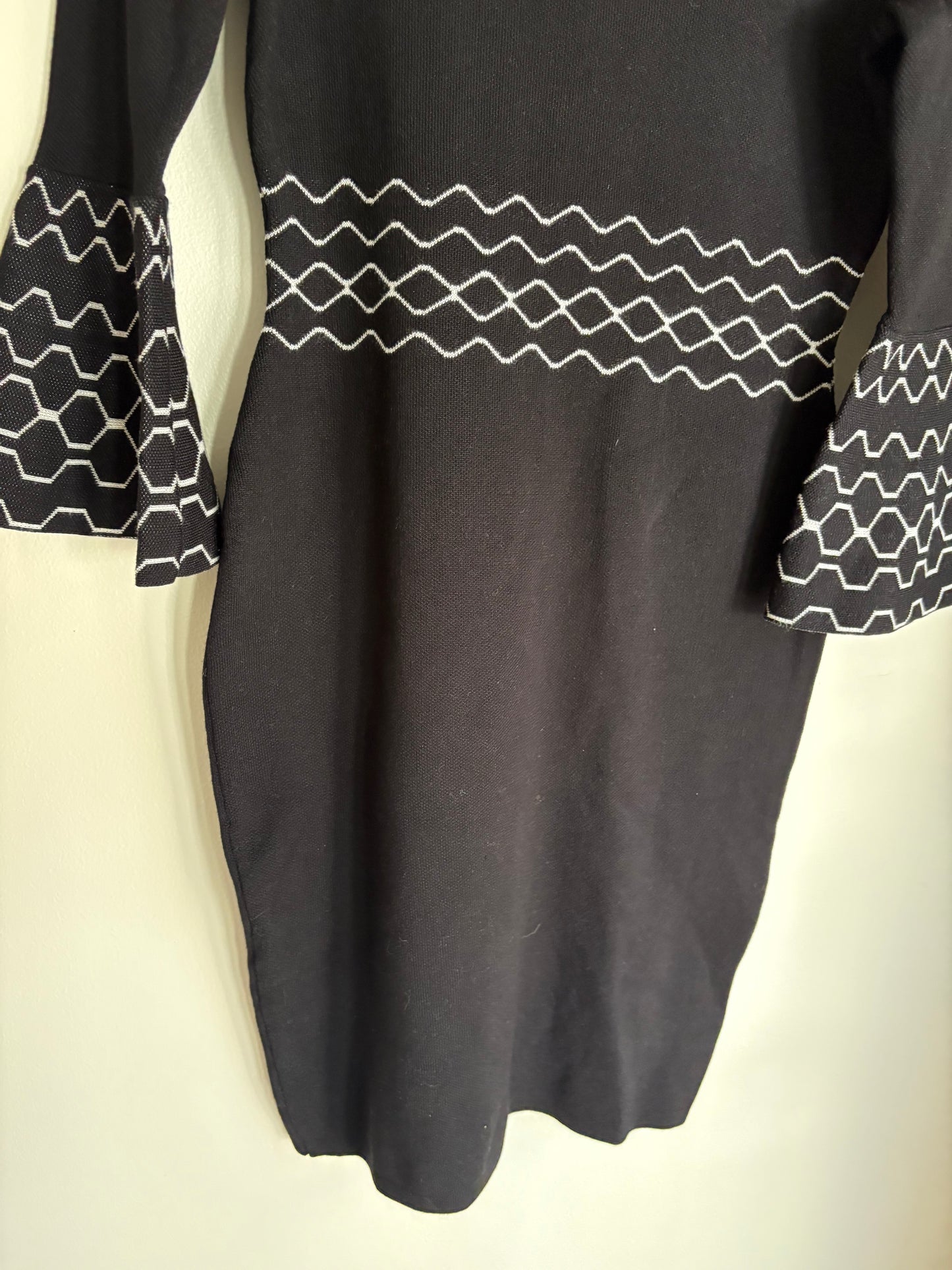 Dress Work By Nina Leonard In Black & White, Size: S