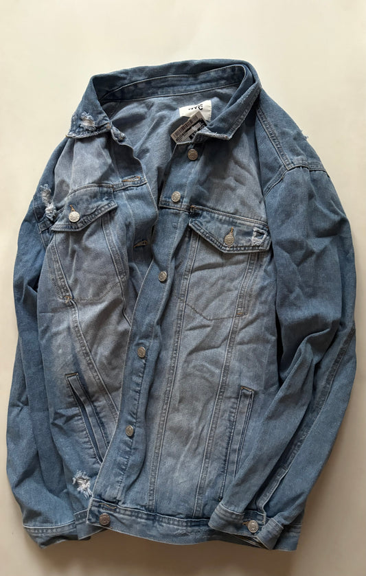 Jacket Denim By Madden Nyc In Blue, Size: 3x