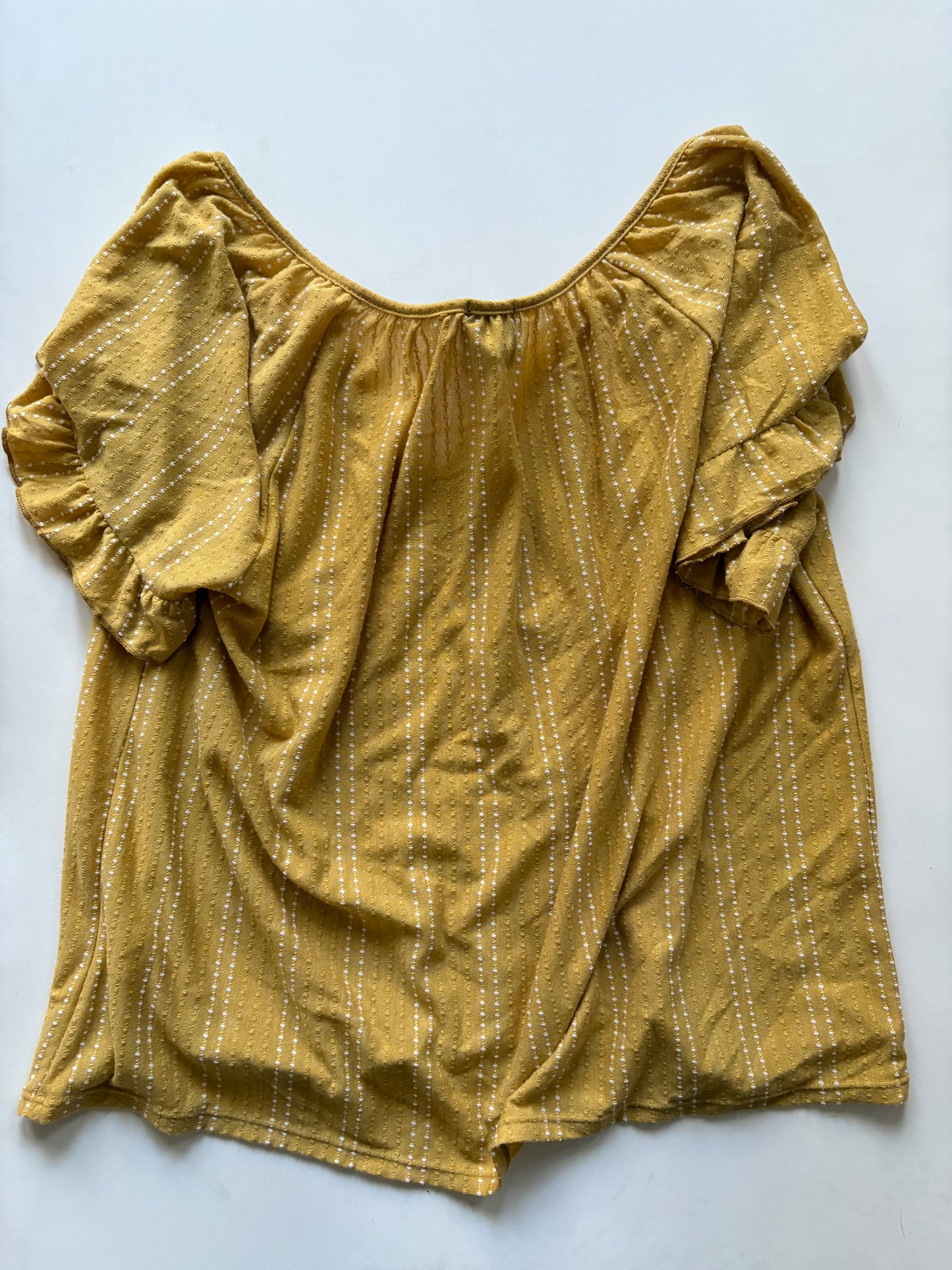 Top Short Sleeve By W5 In Yellow, Size: L