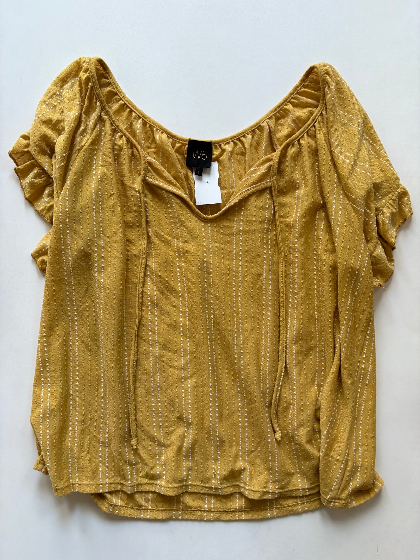 Top Short Sleeve By W5 In Yellow, Size: L