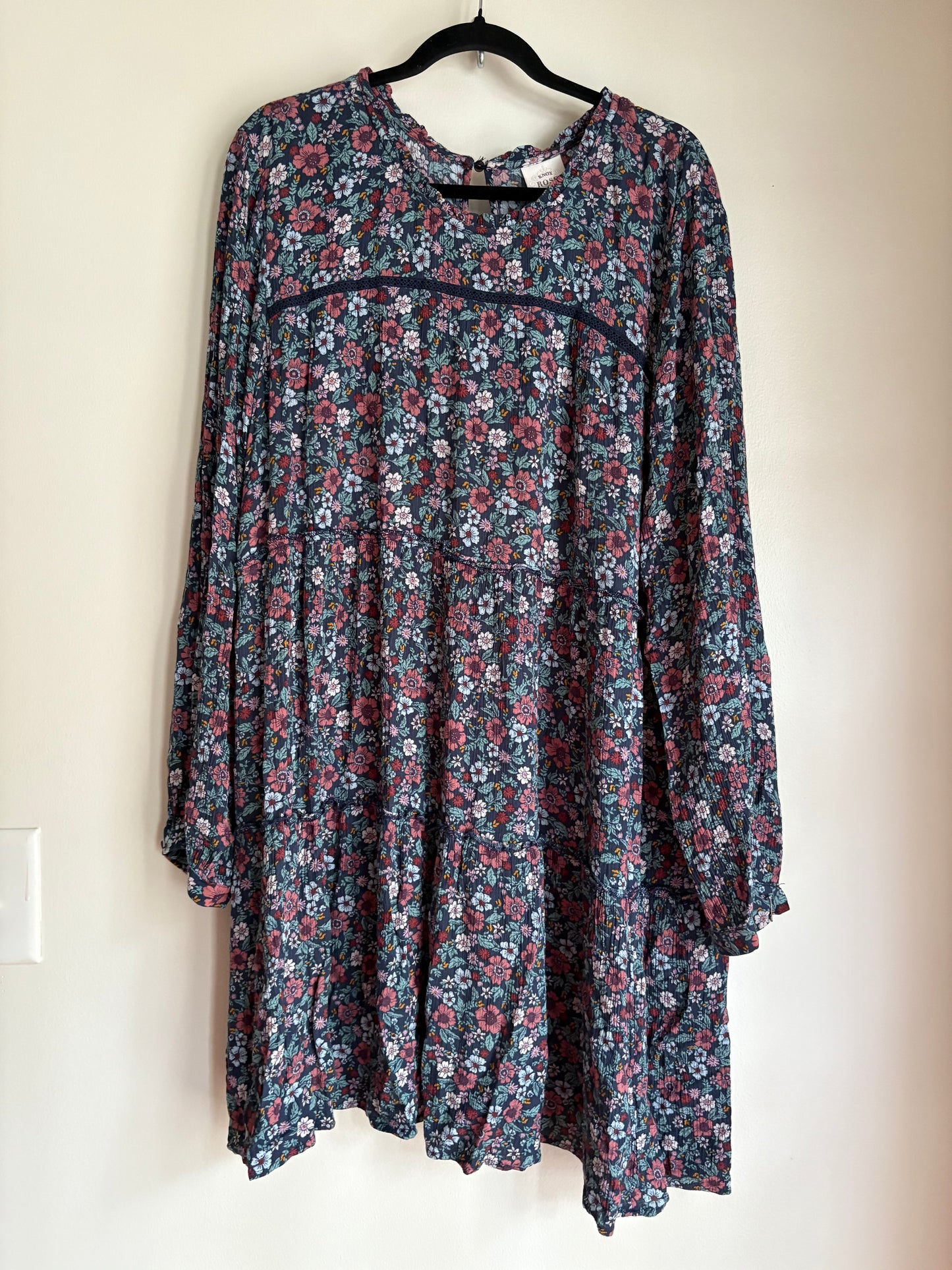 Dress Casual Midi By Knox Rose In Floral Print, Size: 2x