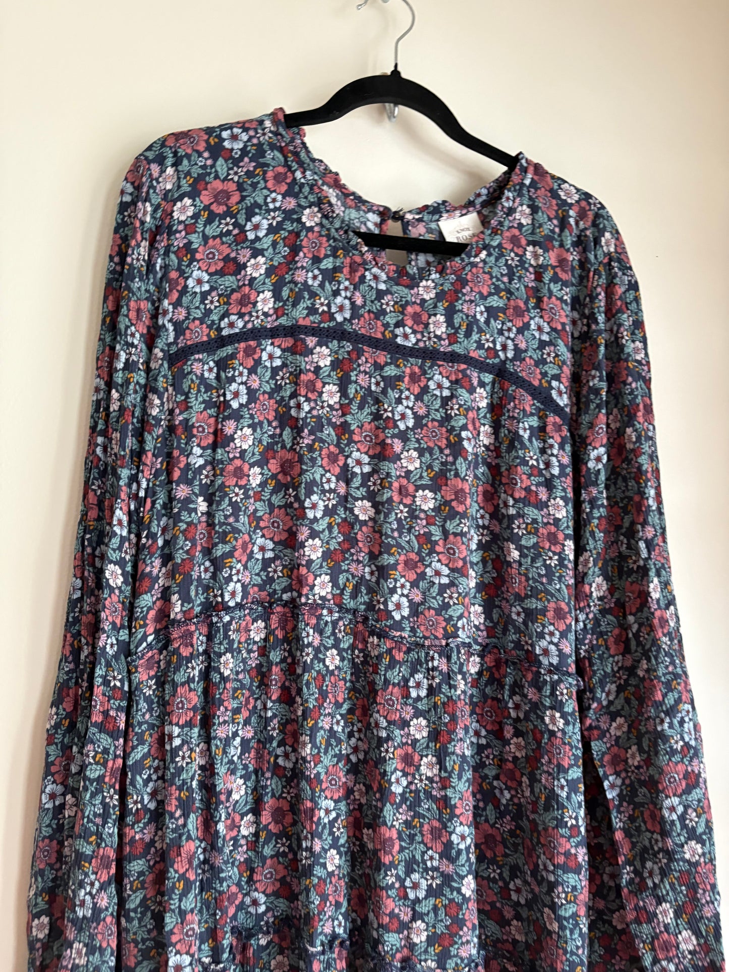 Dress Casual Midi By Knox Rose In Floral Print, Size: 2x