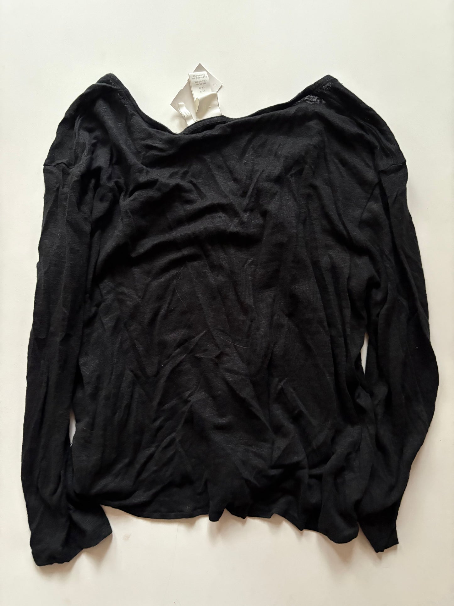 Top Long Sleeve By H&m In Black, Size: M