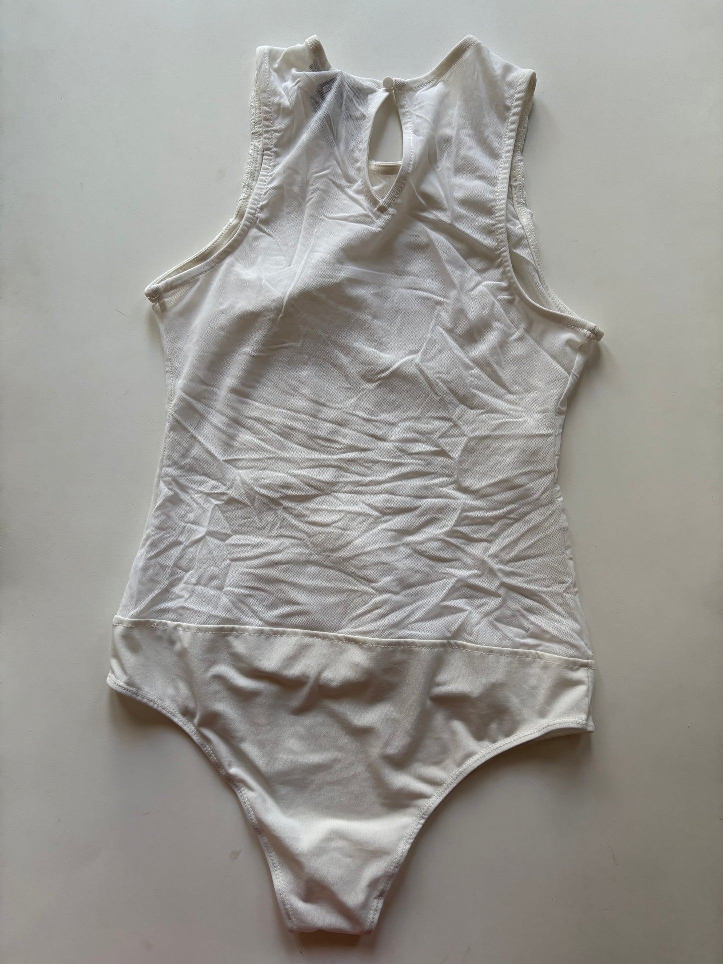 Bodysuit By Haute Monde In Cream, Size: Xl