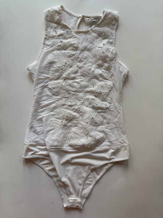 Bodysuit By Haute Monde In Cream, Size: Xl