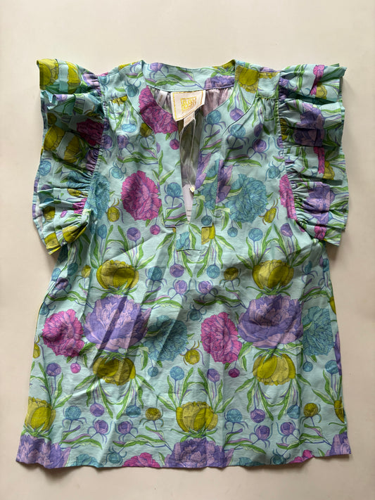 Top Short Sleeve By Emily Mcxarthy In Floral Print, Size: Xs