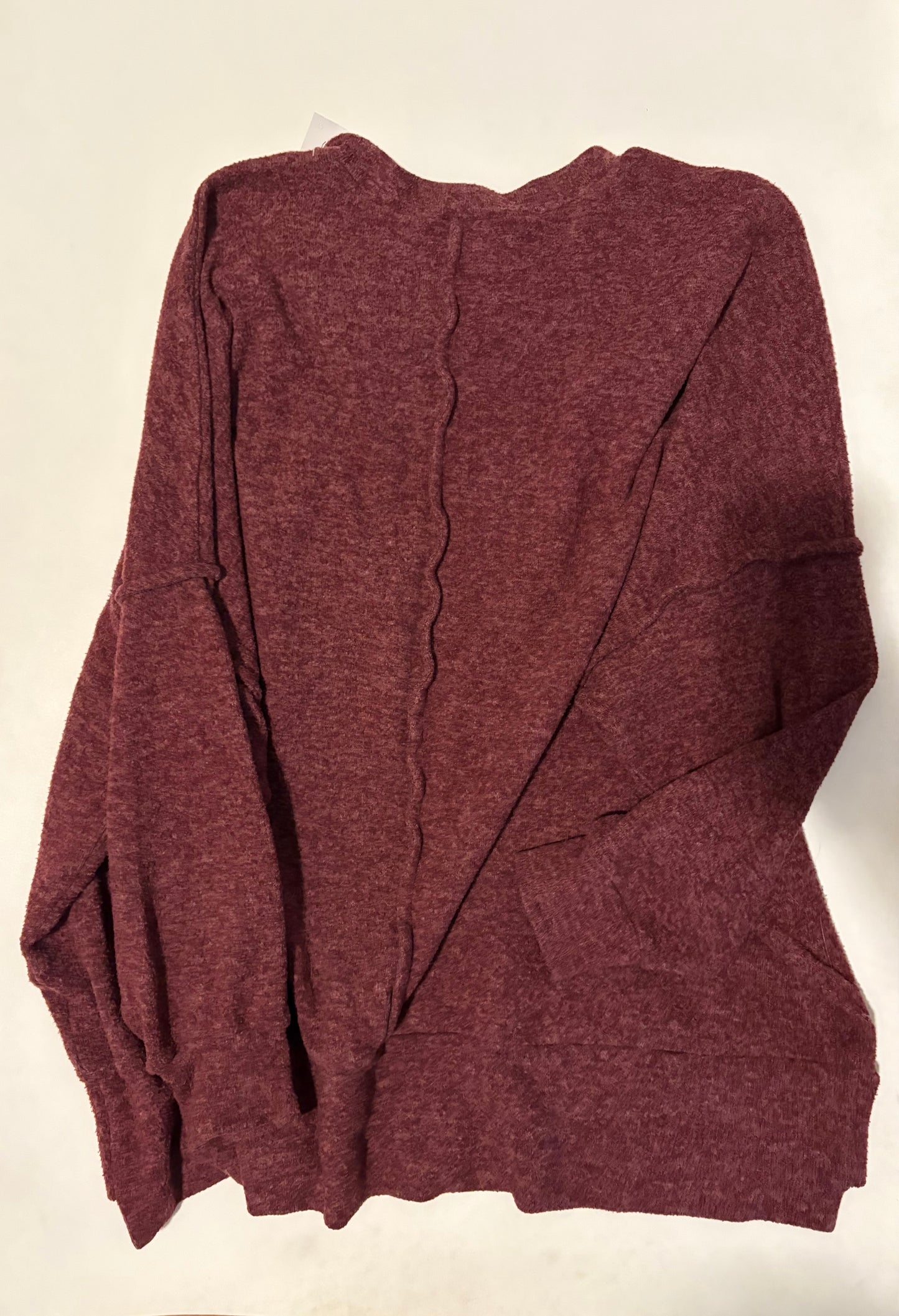 Sweater By Zenana Outfitters In Maroon, Size: L