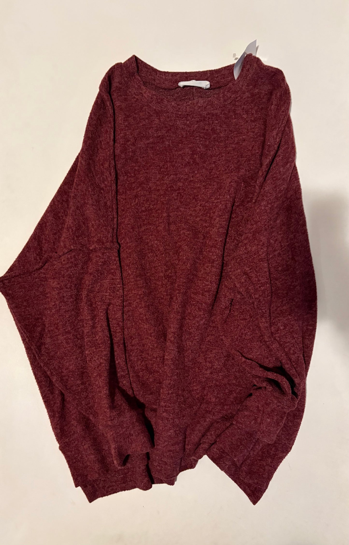 Sweater By Zenana Outfitters In Maroon, Size: L