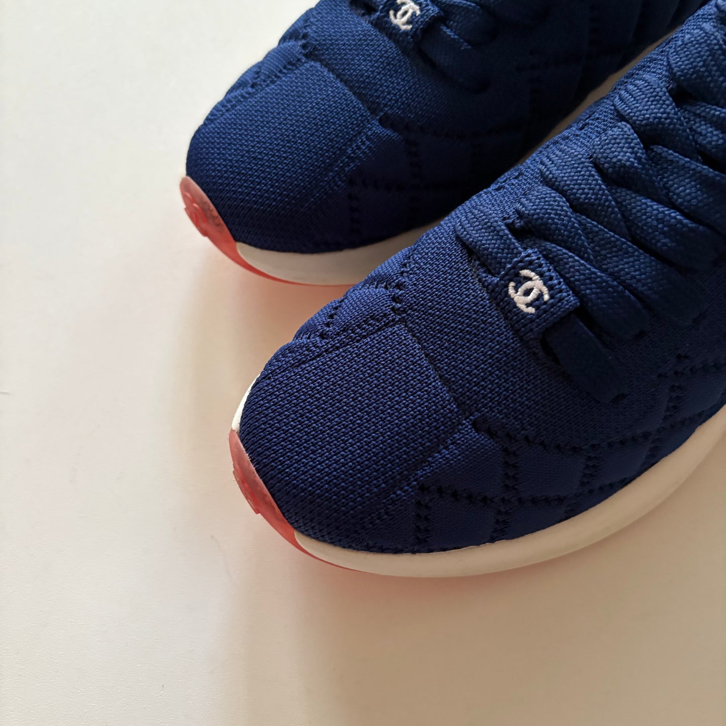 Shoes Athletic By Chanel In Blue, Size: 6.5