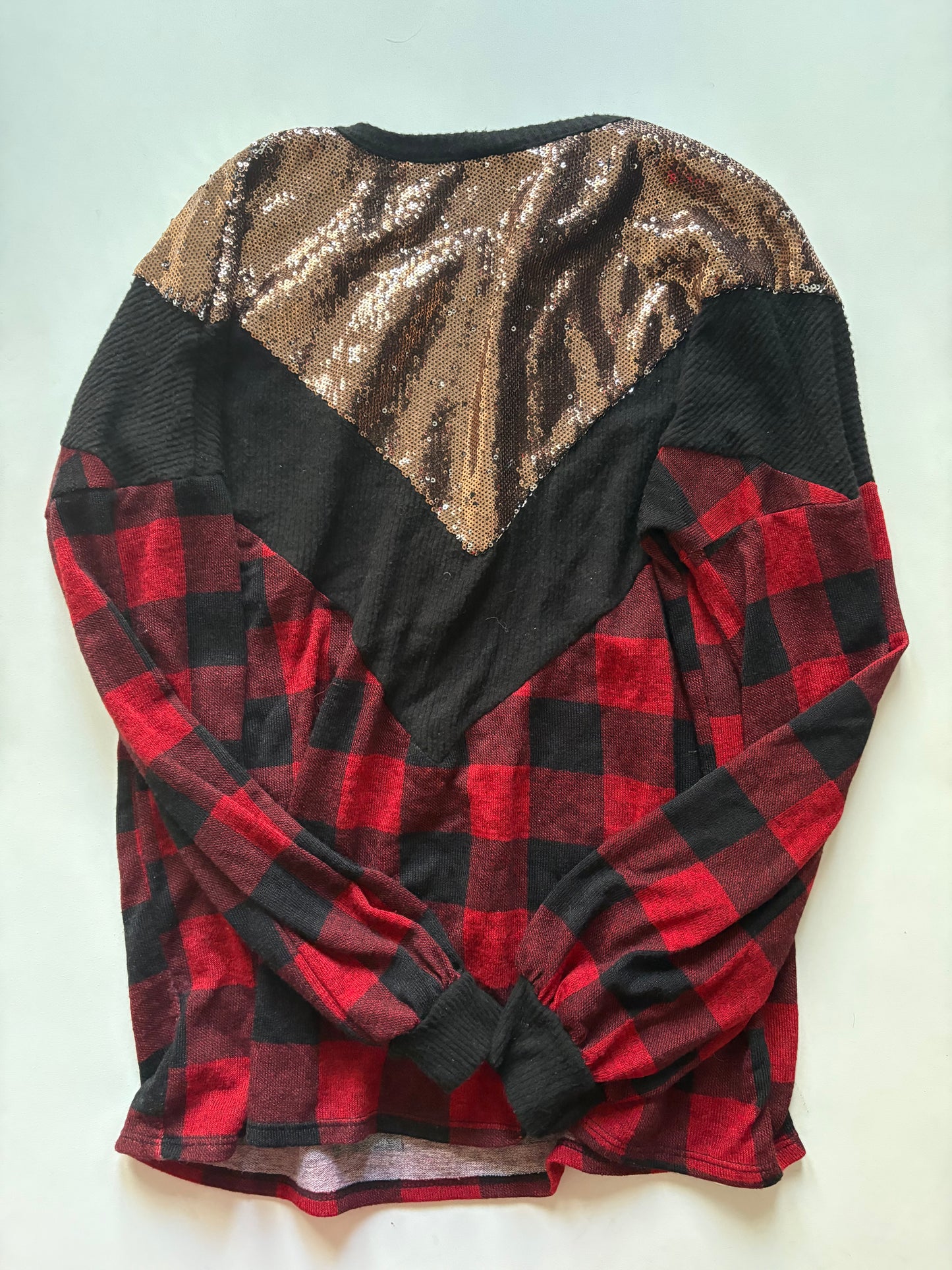 Top Long Sleeve By Vanilla Bay In Plaid Pattern, Size: M