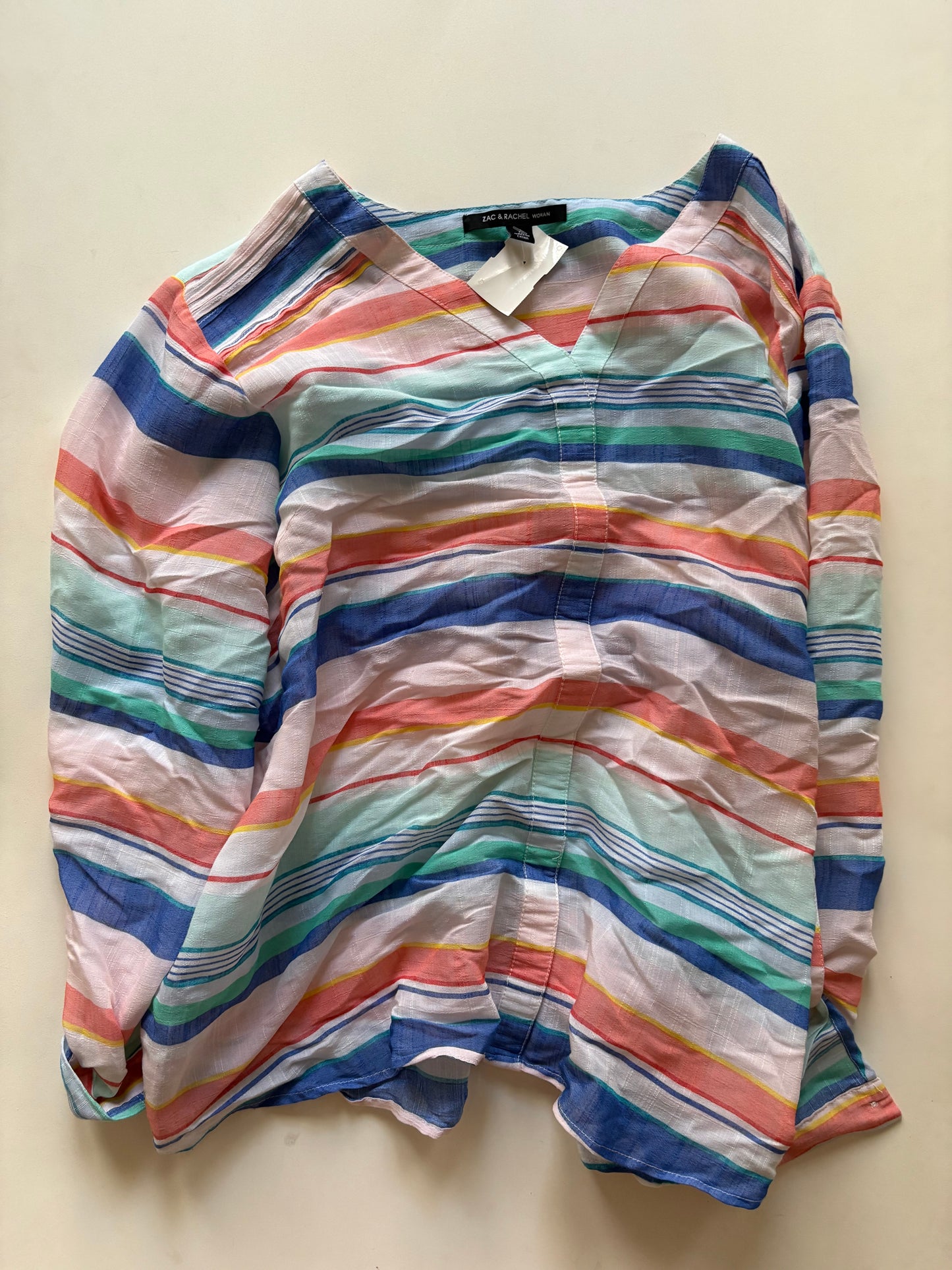 Top Long Sleeve By Zac And Rachel In Striped Pattern, Size: 1x