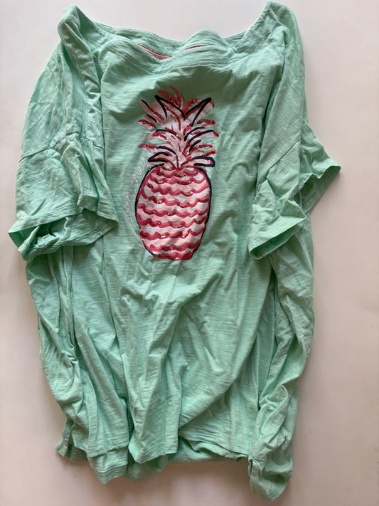 Top Short Sleeve By Kim Rogers In Green, Size: 3x
