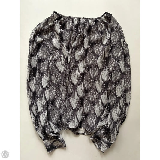 Blouse Long Sleeve By Worthington In Grey, Size: Xl