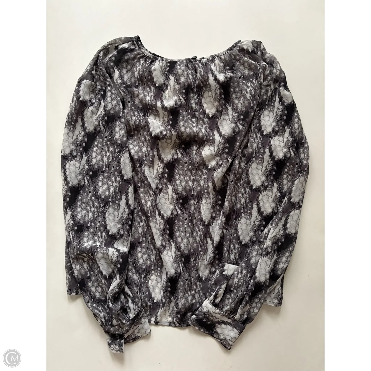 Blouse Long Sleeve By Worthington In Grey, Size: Xl