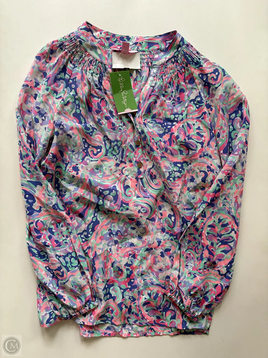 Blouse Long Sleeve By Lilly Pulitzer In Navy, Size: Xs