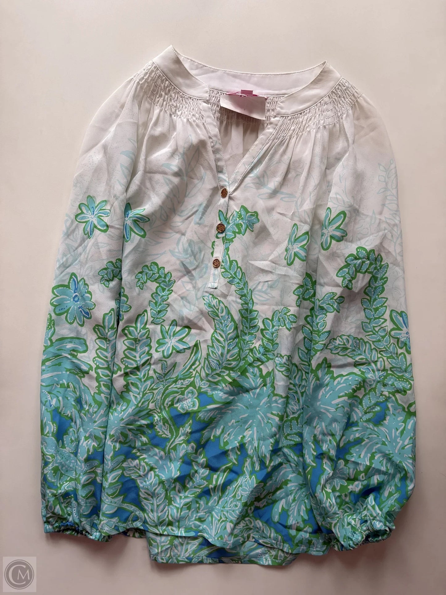 Blouse Long Sleeve By Lilly Pulitzer In Multi-colored, Size: Xs