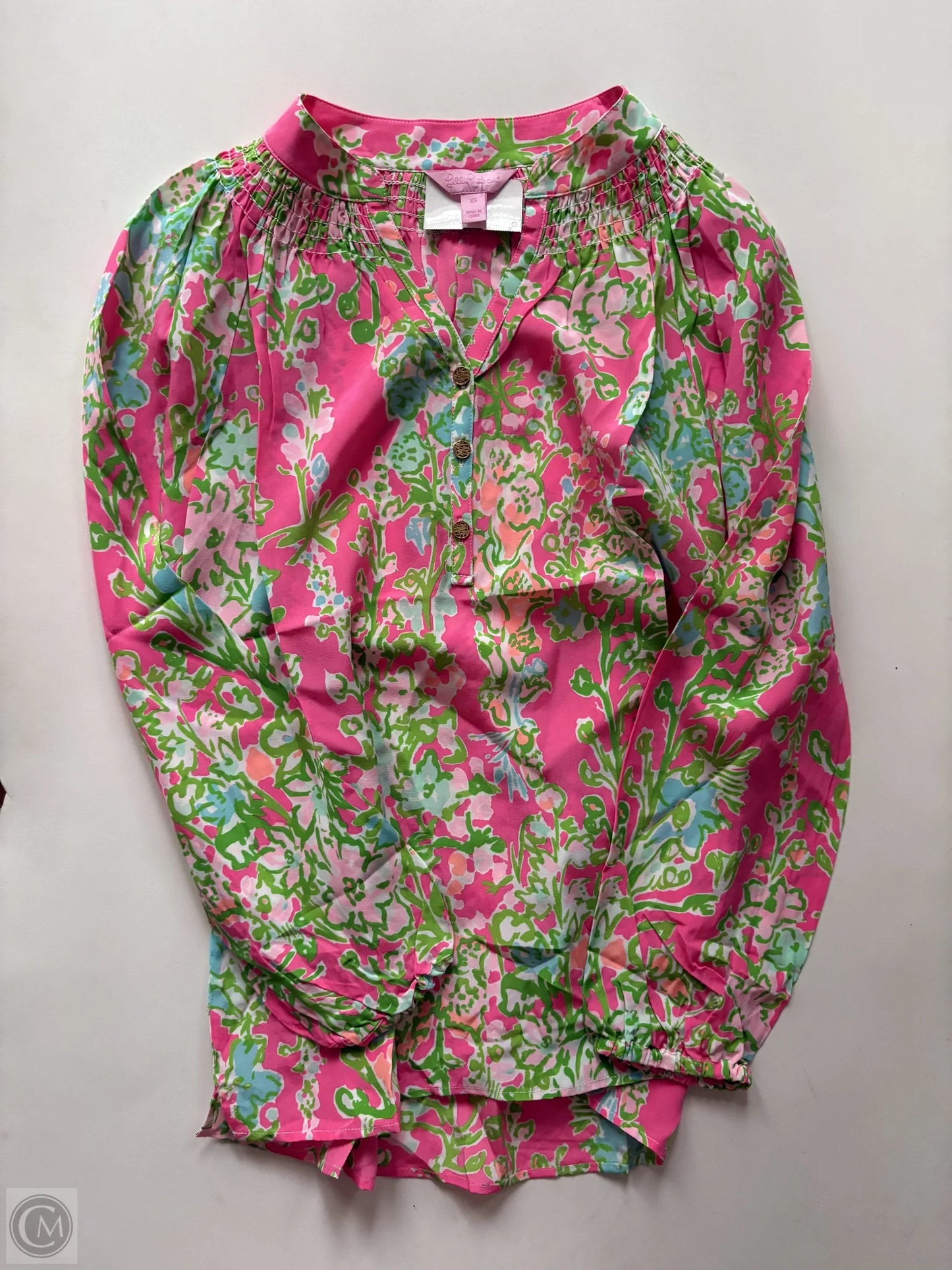 Blouse Long Sleeve By Lilly Pulitzer In Multi-colored, Size: Xs