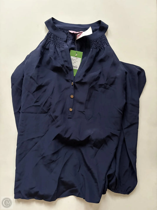 Blouse Long Sleeve By Lilly Pulitzer In Blue, Size: Xs