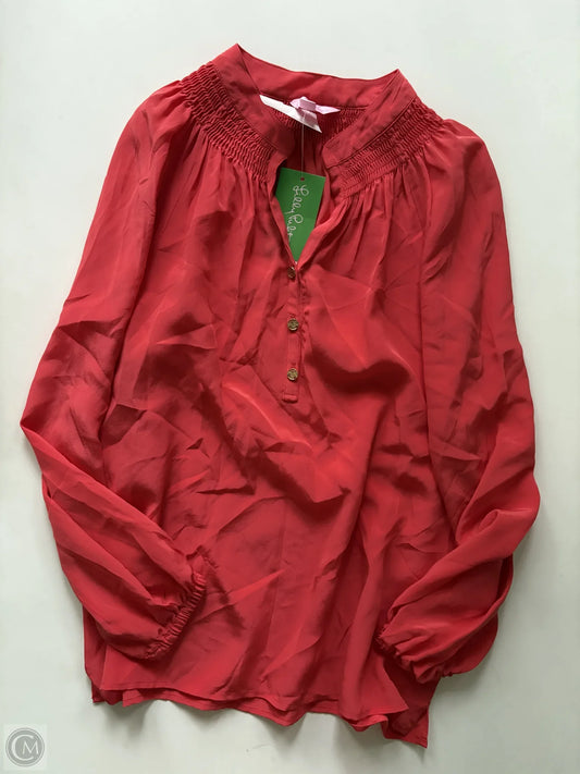 Blouse Long Sleeve By Lilly Pulitzer In Orange, Size: Xs