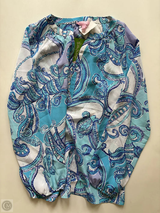 Blouse Long Sleeve By Lilly Pulitzer In Blue, Size: S