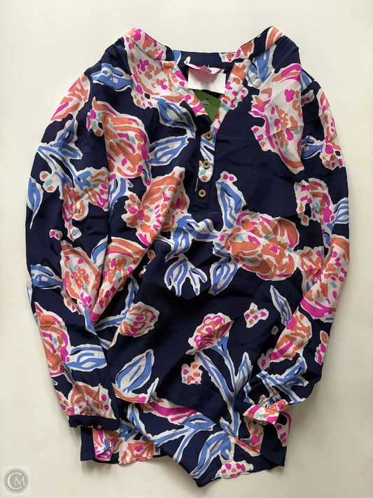 Blouse Long Sleeve By Lilly Pulitzer In Multi-colored, Size: Xs