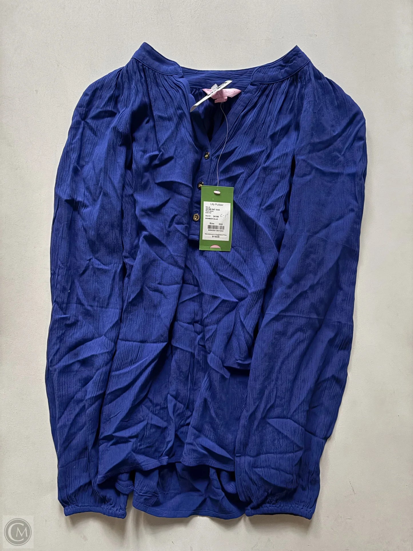 Top Long Sleeve By Lilly Pulitzer In Blue, Size: Xxs