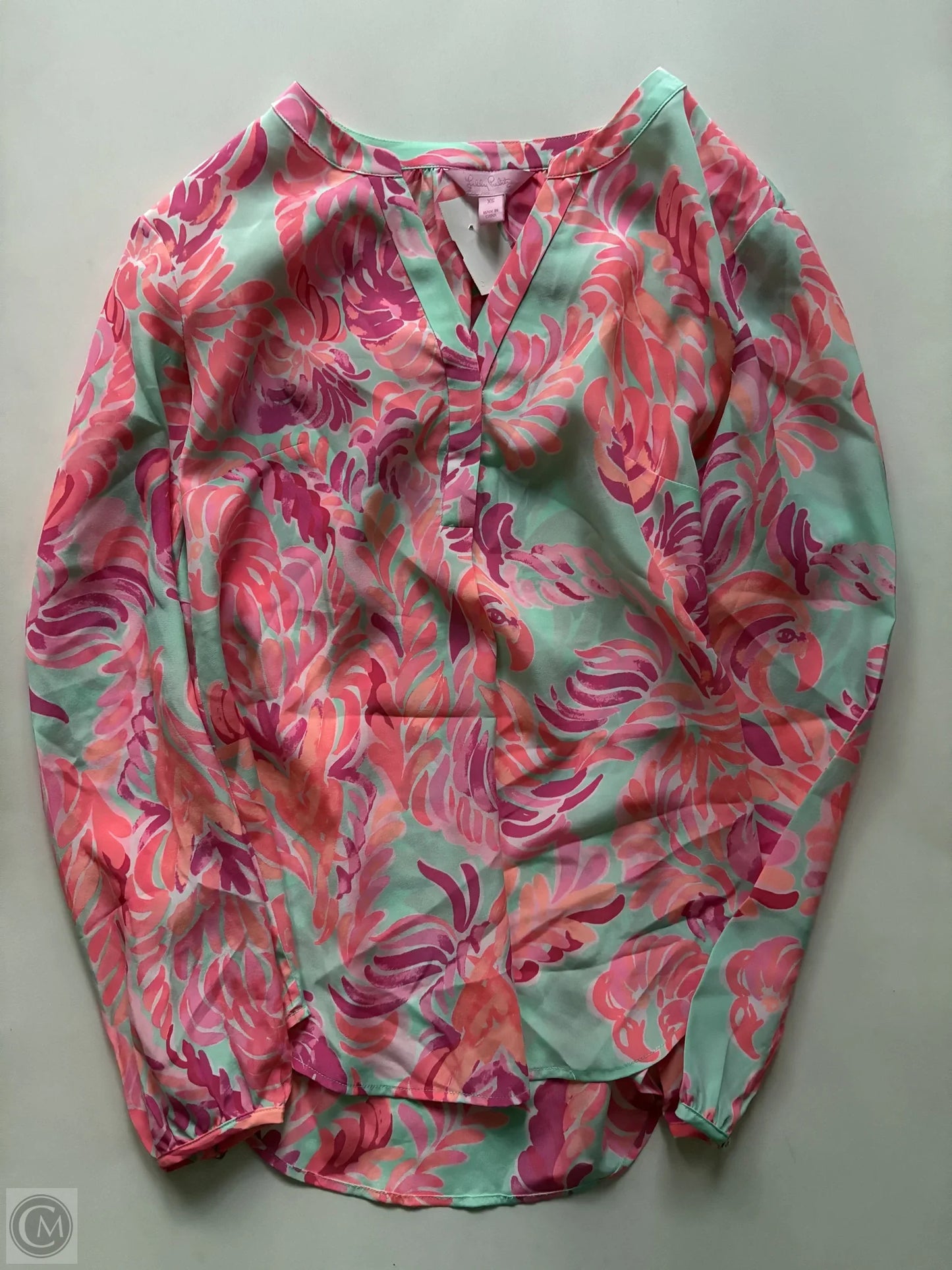 Blouse Long Sleeve By Lilly Pulitzer In Multi-colored, Size: Xs