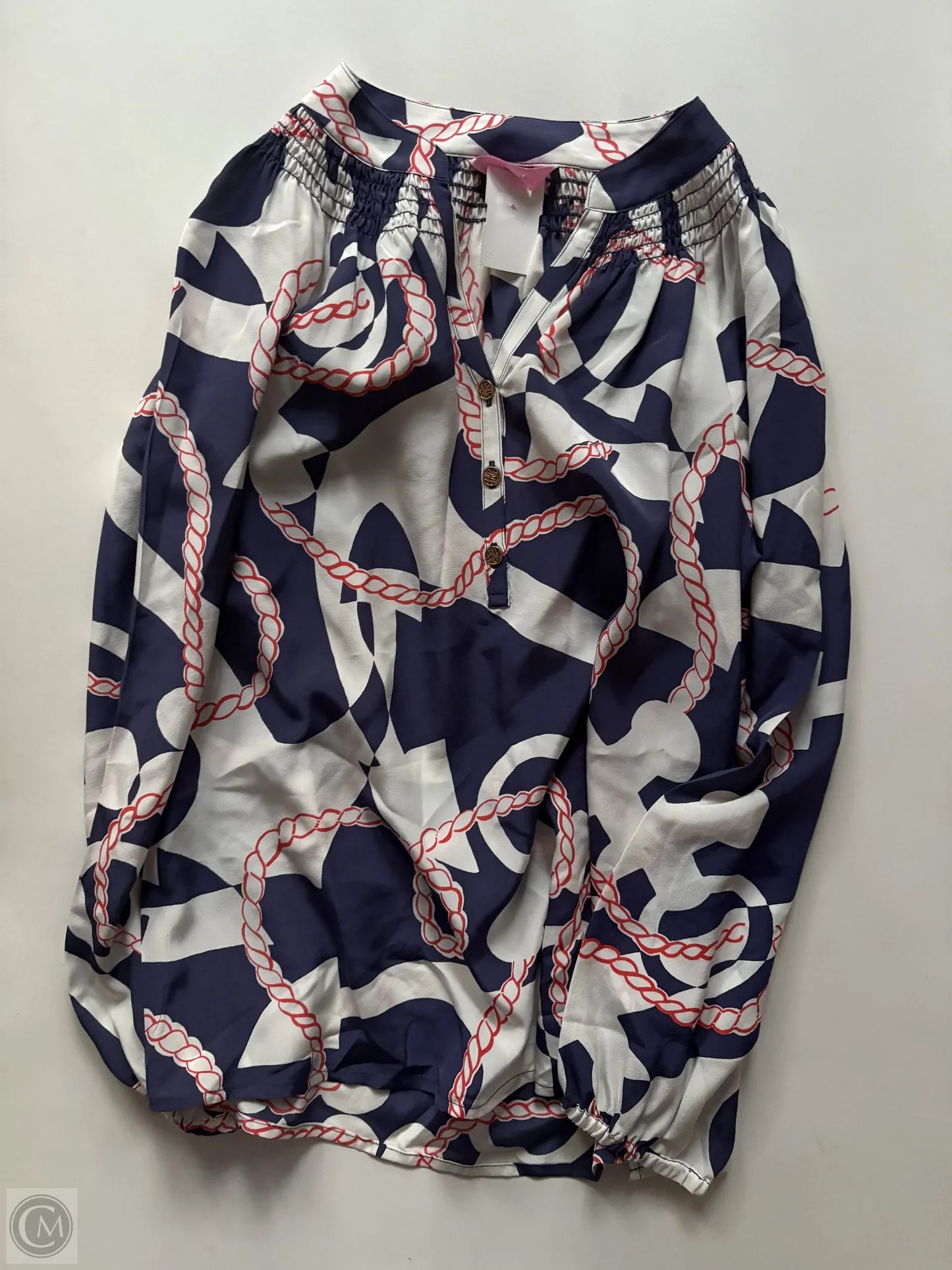 Blouse Long Sleeve By Lilly Pulitzer In Multi-colored, Size: Xs