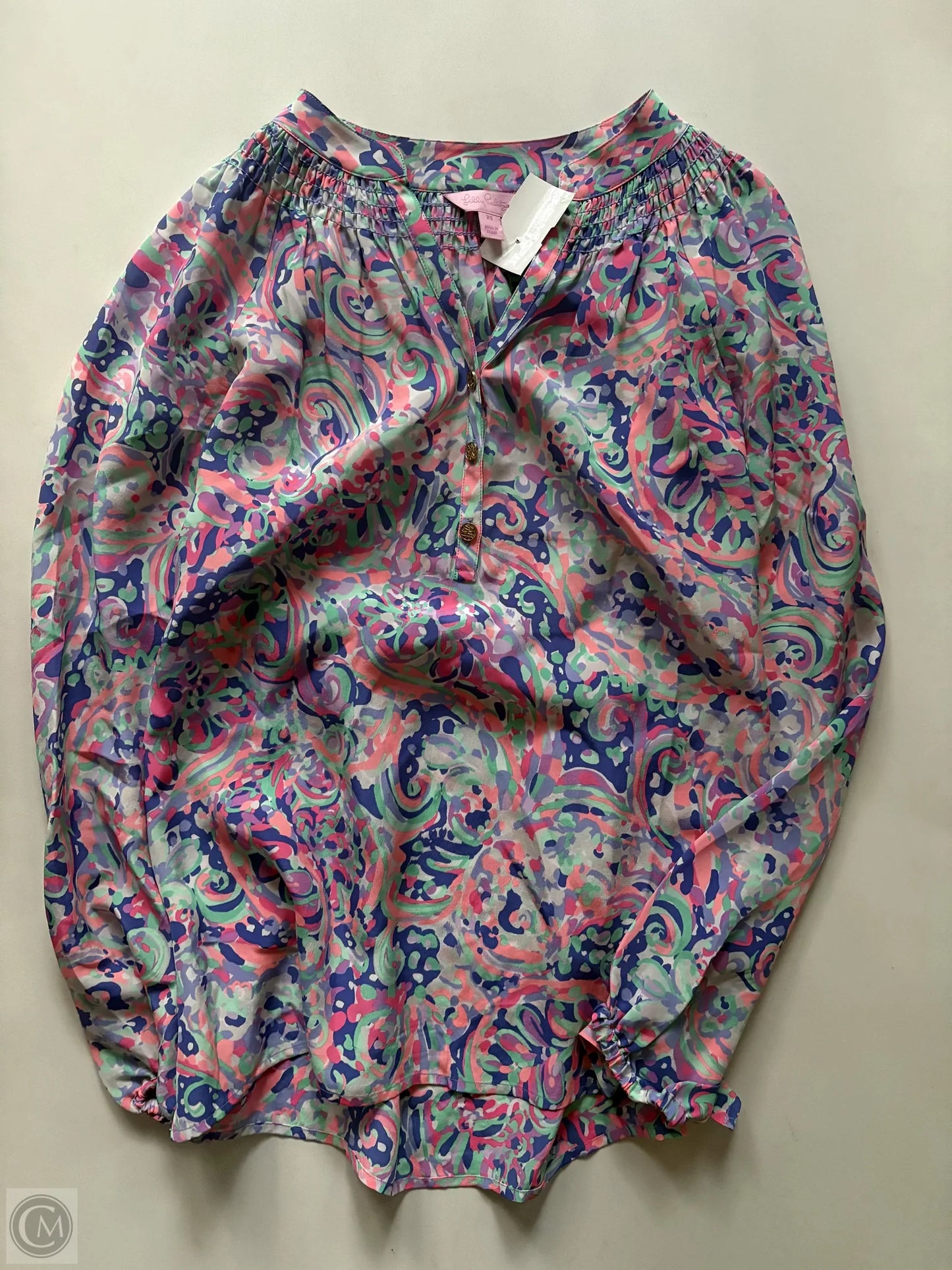 Blouse Long Sleeve By Lilly Pulitzer In Multi-colored, Size: Xs