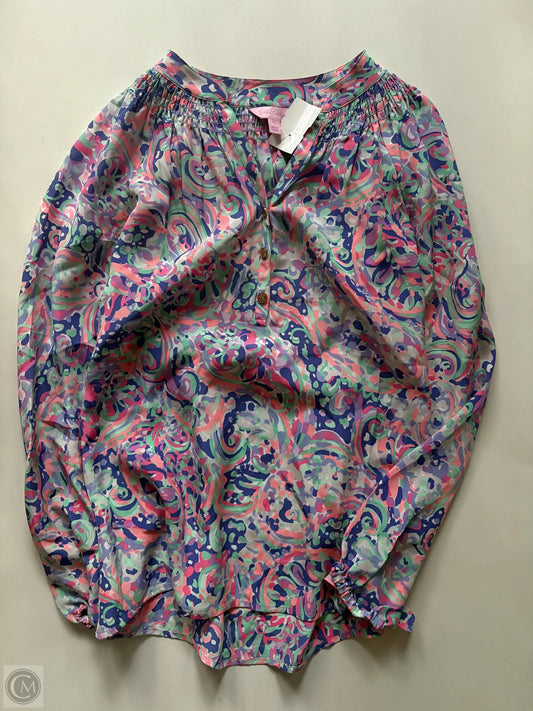 Blouse Long Sleeve By Lilly Pulitzer In Multi-colored, Size: Xs
