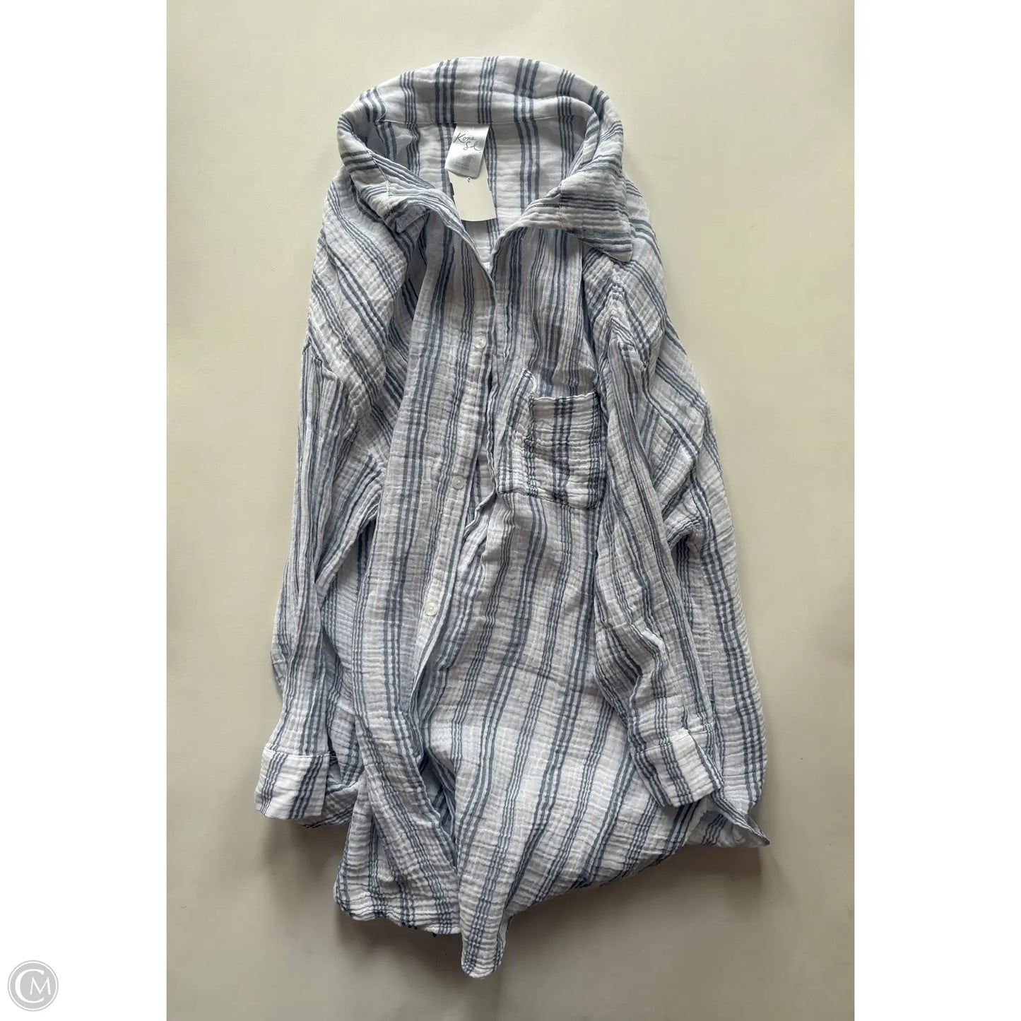 Top Long Sleeve By Kona Sol In Striped Pattern, Size: S
